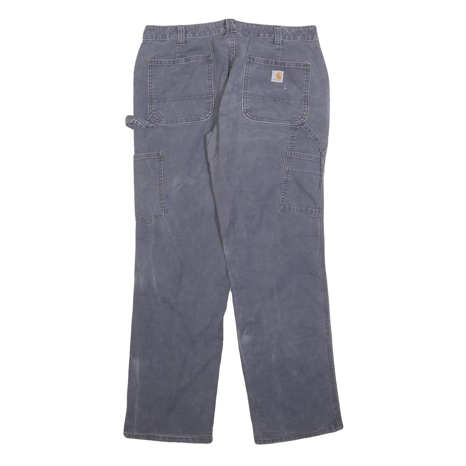 CARHARTT Womens Regular Fit Blue Cotton Blend Trousers W32 L30 Workwear Zip