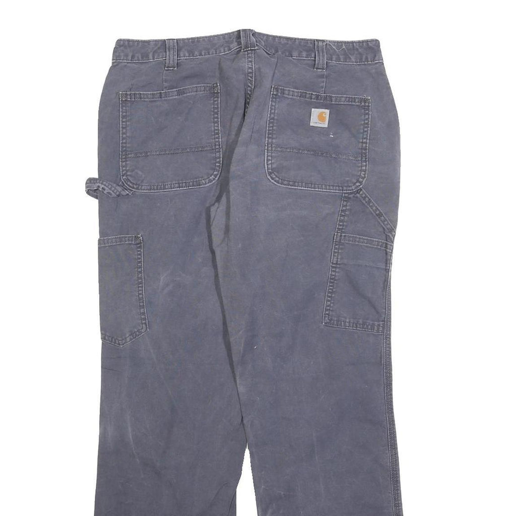 CARHARTT Womens Regular Fit Blue Cotton Blend Trousers W32 L30 Workwear Zip