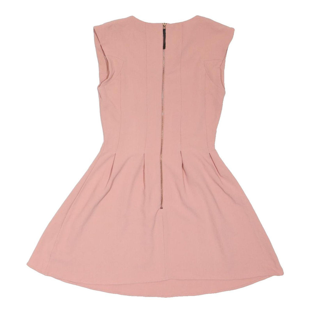 TOPSHOP Womens Pink Fit & Flare Polyester Blend Sleeveless Short Dress UK 6