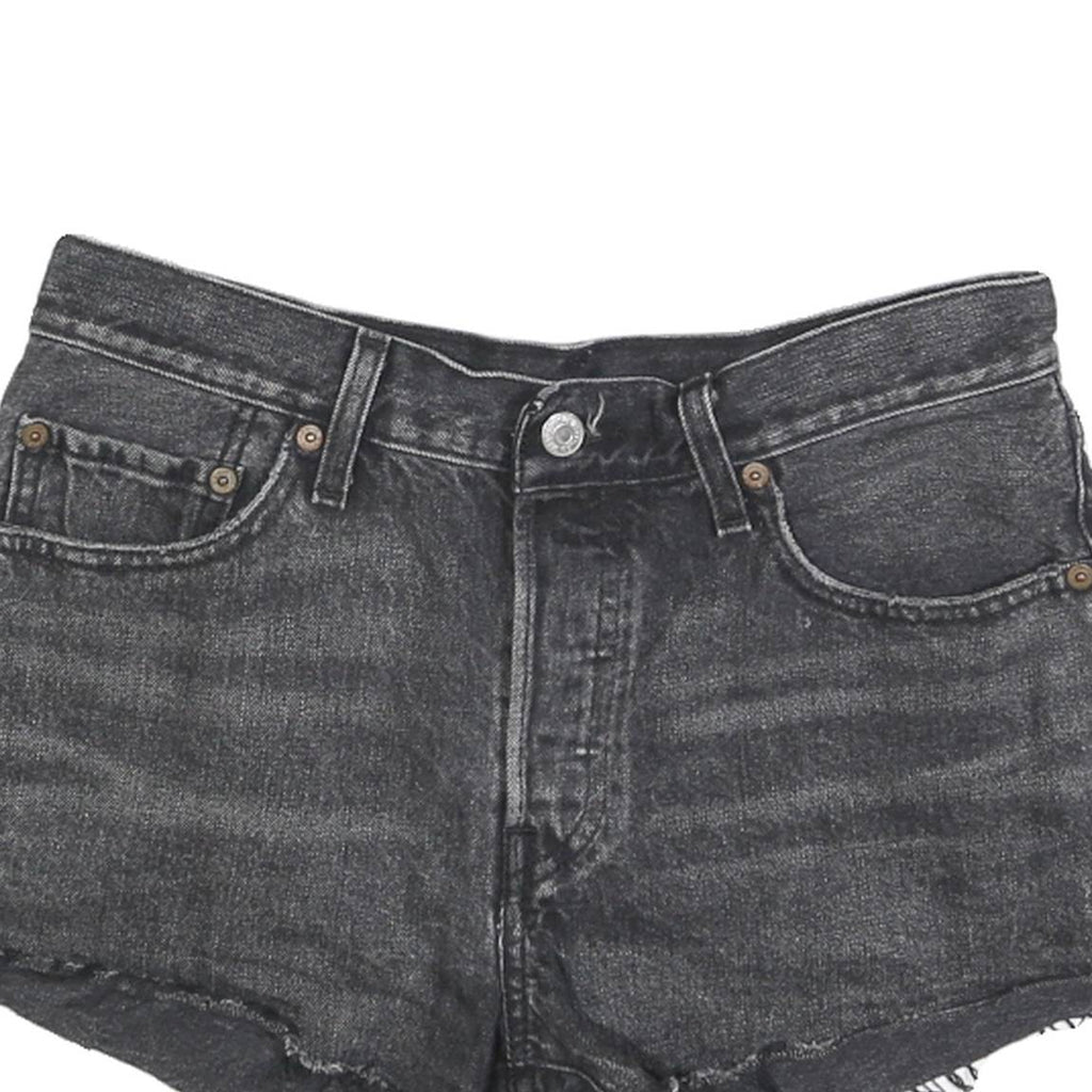 LEVI'S Womens Denim Black Casual Cut-Off Shorts M W30 Raw Hem Vintage Style