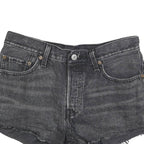 LEVI'S Womens Denim Black Casual Cut-Off Shorts M W30 Raw Hem Vintage Style