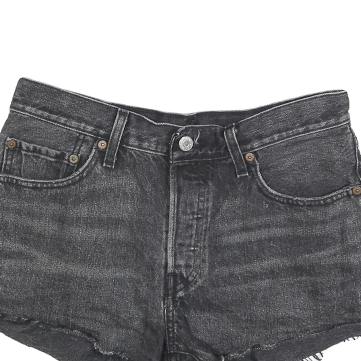 LEVI'S Womens Denim Black Casual Cut-Off Shorts M W30 Raw Hem Vintage Style