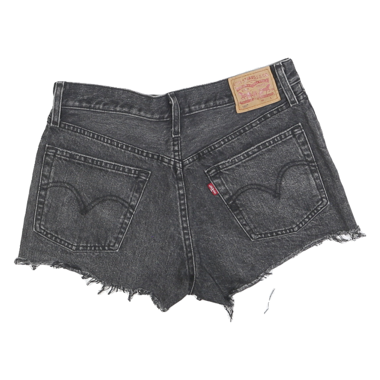 LEVI'S Womens Denim Black Casual Cut-Off Shorts M W30 Raw Hem Vintage Style