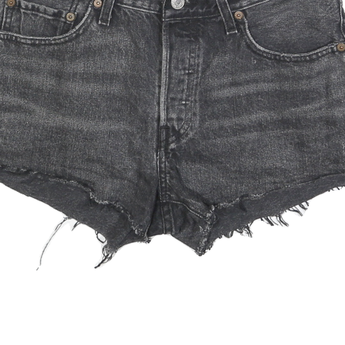 LEVI'S Womens Denim Black Casual Cut-Off Shorts M W30 Raw Hem Vintage Style