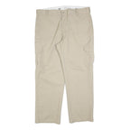 DICKIES Mens Cotton Blend Beige Regular Straight Cargo Trousers W40 L32 Workwear