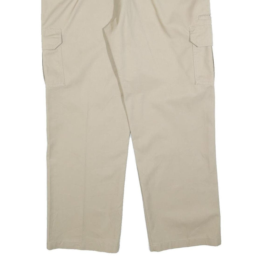 DICKIES Mens Cotton Blend Beige Regular Straight Cargo Trousers W40 L32 Workwear
