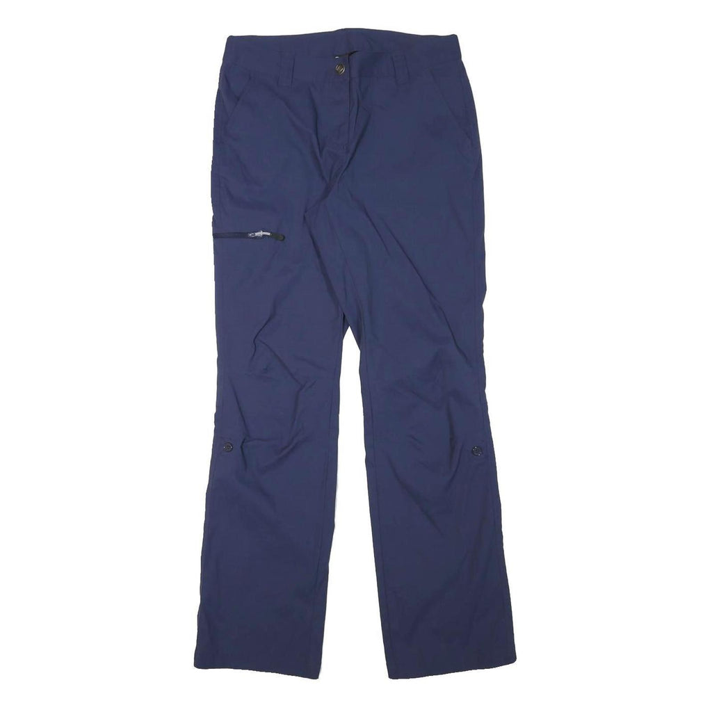 CRIVIT Womens Polyester Blend Blue Regular Straight Trousers W30 L30 Zip Pocket
