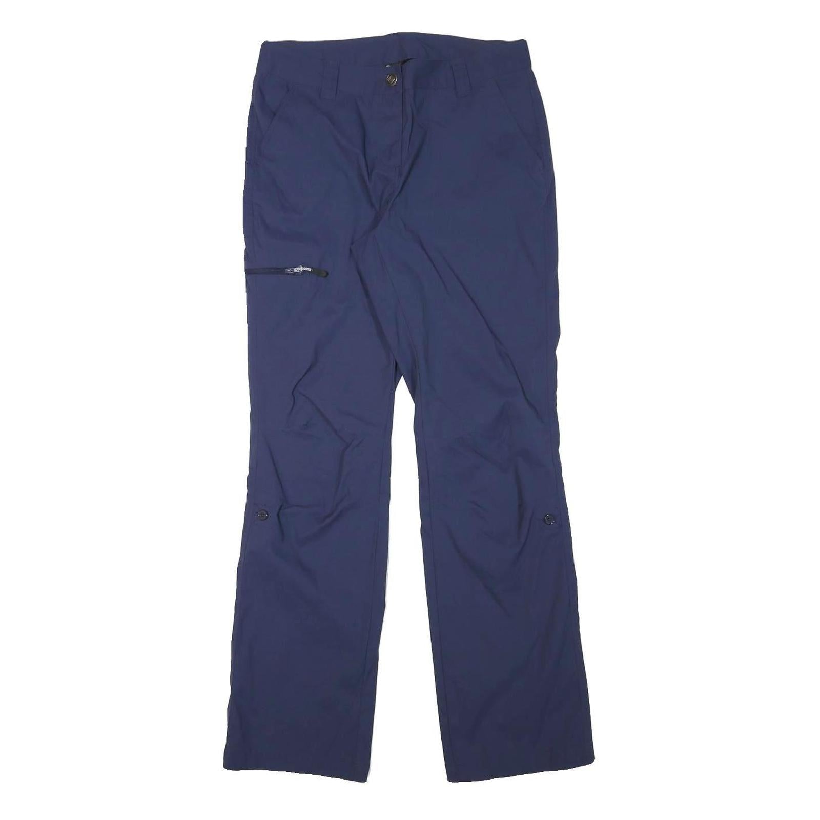 CRIVIT Womens Polyester Blend Blue Regular Straight Trousers W30 L30 Zip Pocket