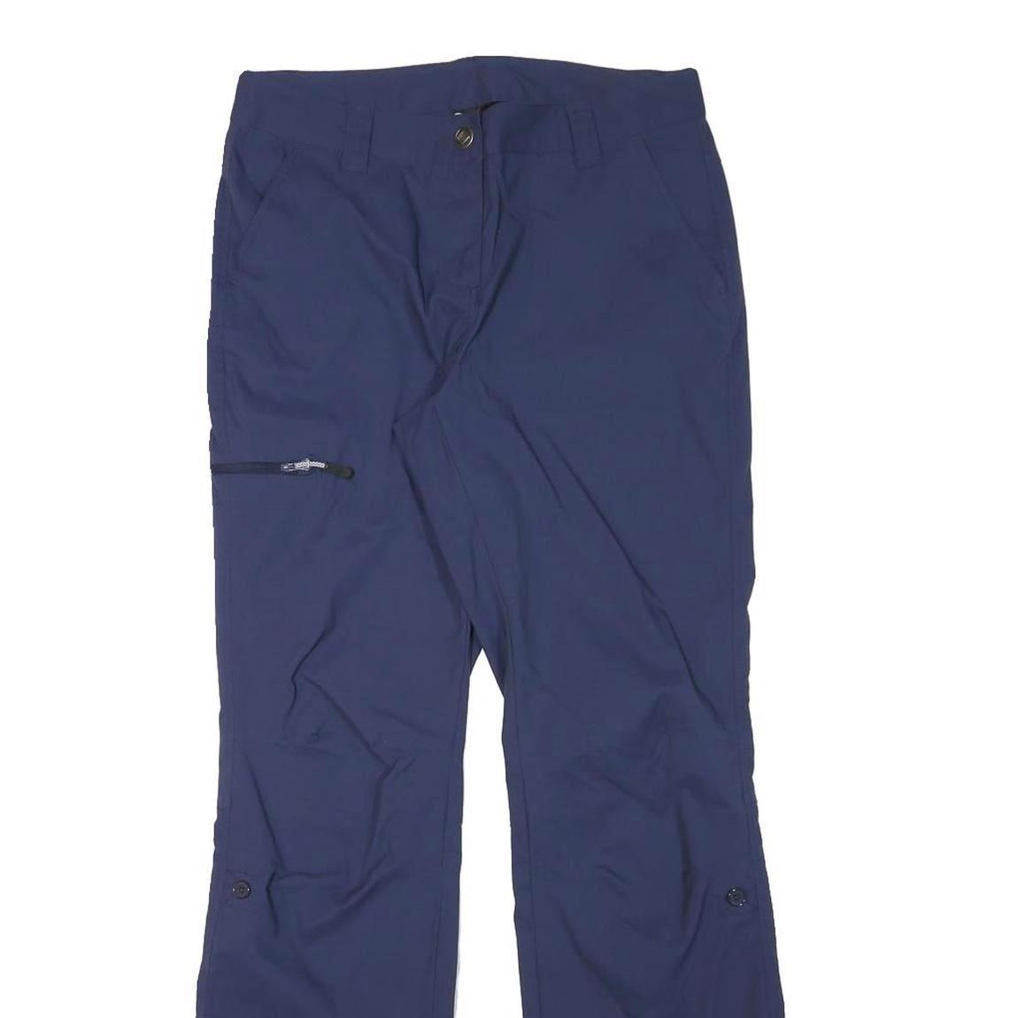 CRIVIT Womens Polyester Blend Blue Regular Straight Trousers W30 L30 Zip Pocket