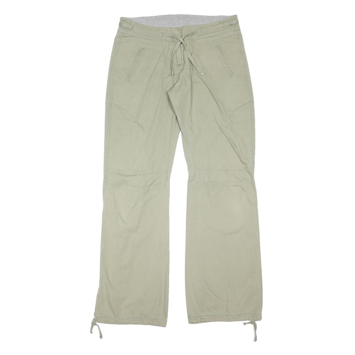 PUMA Womens Cotton Blend Beige Relaxed Trousers W31 L32 Casual Drawstring