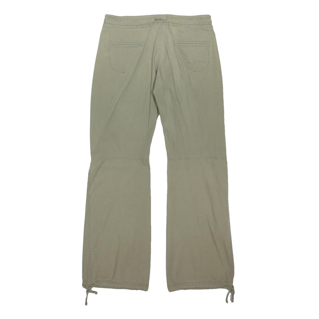 PUMA Womens Cotton Blend Beige Relaxed Trousers W31 L32 Casual Drawstring