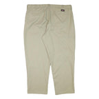 DICKIES Mens Cotton Blend Beige Relaxed Straight Trousers W40 L29 Workwear Zip