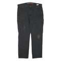 DICKIES Mens Black Cotton Blend Regular Fit Straight Leg Trousers W34 L30