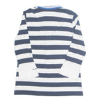 PAUL & SHARK Womens Printed Blouse White Collared Long Sleeve Striped M