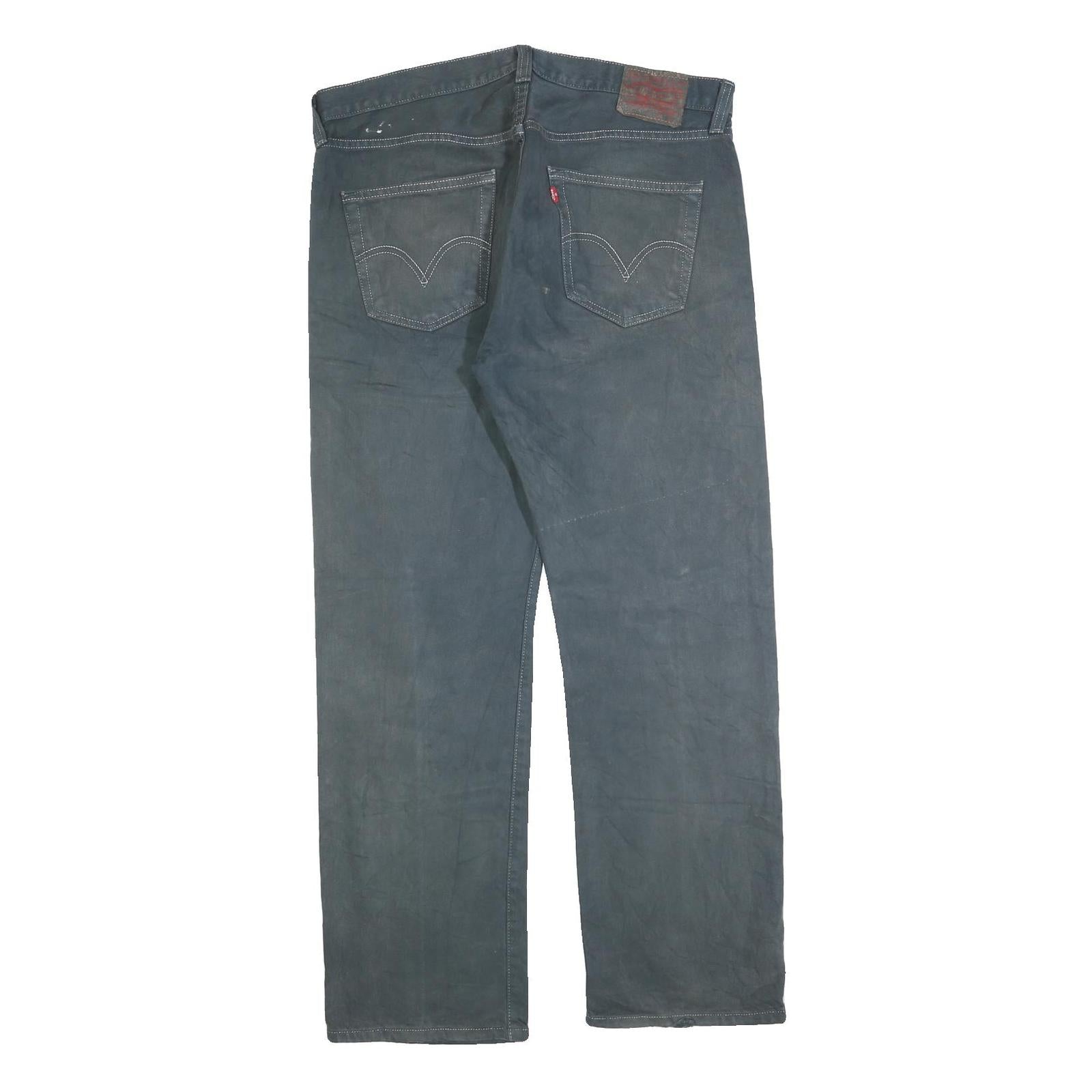 LEVI'S 501 Mens Jeans Blue Regular Straight Denim Medium W38 L32 Classic Zip