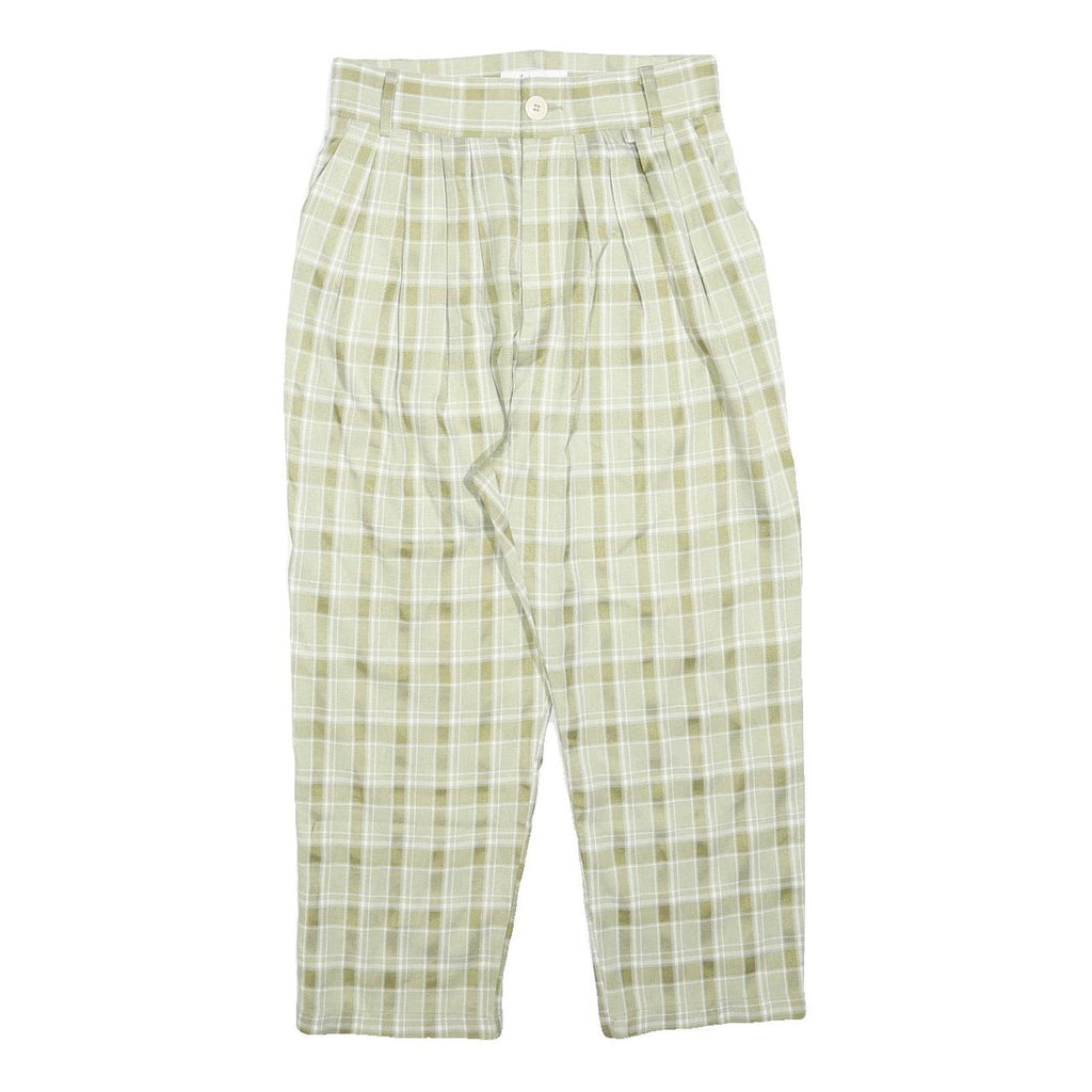 WIYA Womens Polyester Blend Green Relaxed Tapered Trousers W26 L22 Checked