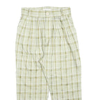 WIYA Womens Polyester Blend Green Relaxed Tapered Trousers W26 L22 Checked