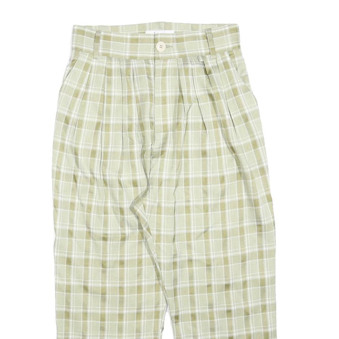 WIYA Womens Polyester Blend Green Relaxed Tapered Trousers W26 L22 Checked