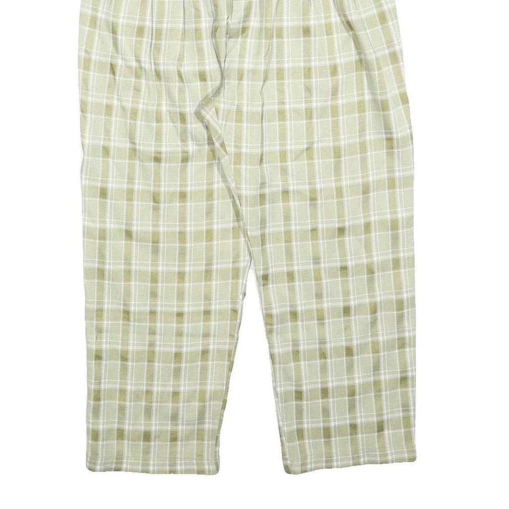 WIYA Womens Polyester Blend Green Relaxed Tapered Trousers W26 L22 Checked