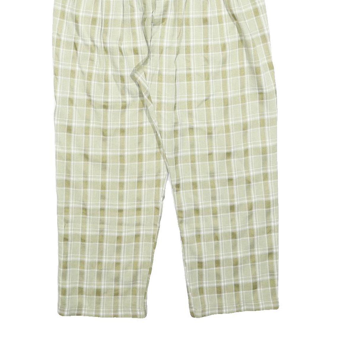 WIYA Womens Polyester Blend Green Relaxed Tapered Trousers W26 L22 Checked