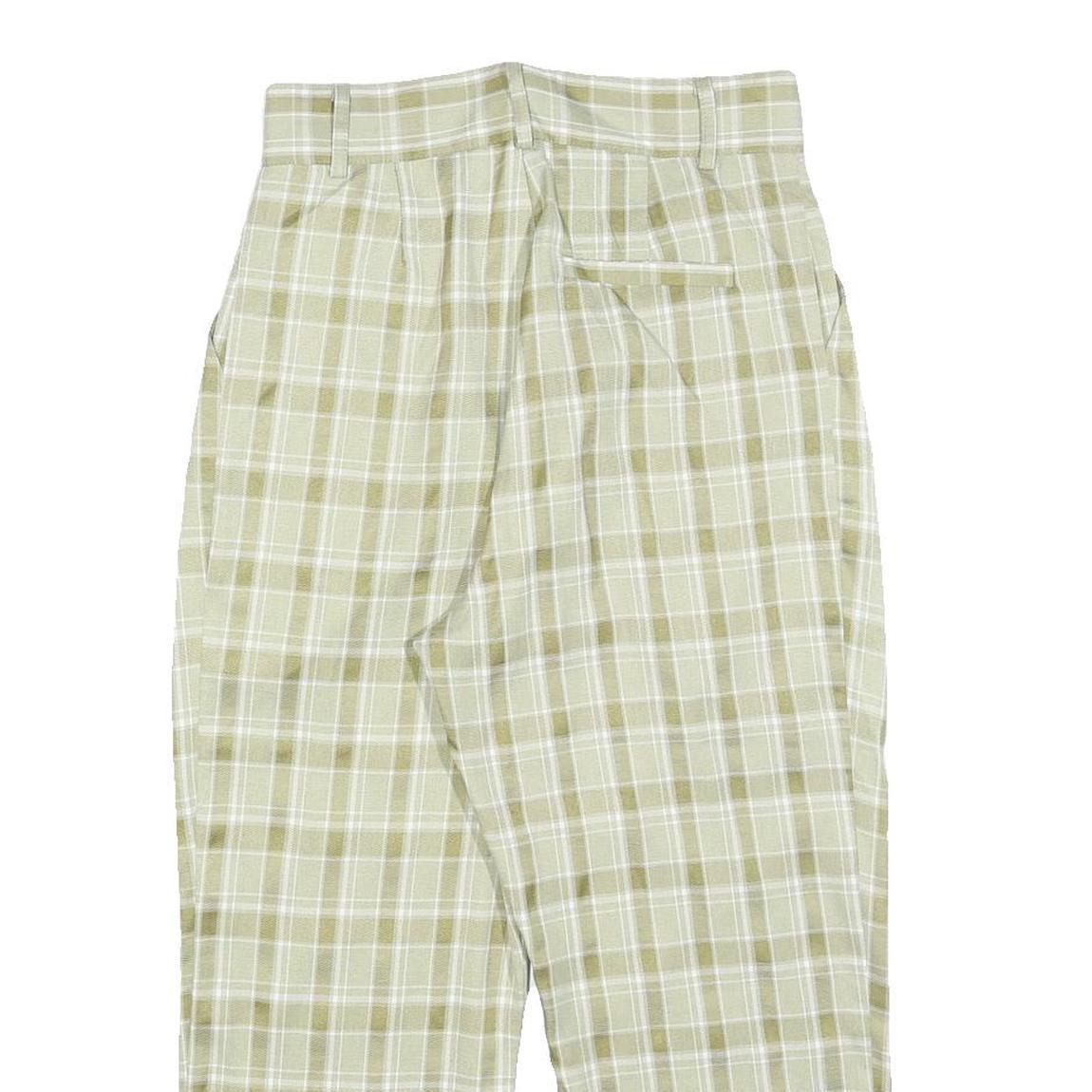 WIYA Womens Polyester Blend Green Relaxed Tapered Trousers W26 L22 Checked