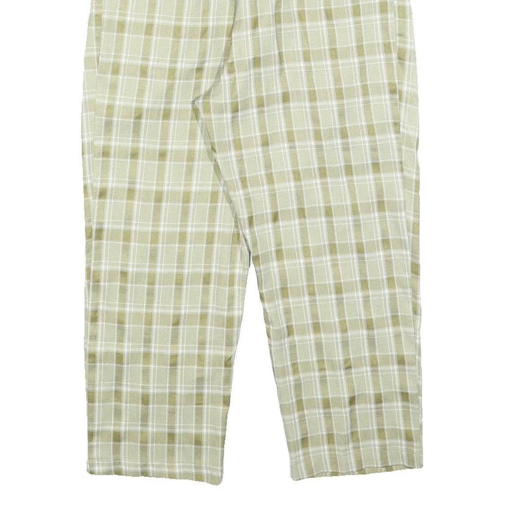 WIYA Womens Polyester Blend Green Relaxed Tapered Trousers W26 L22 Checked