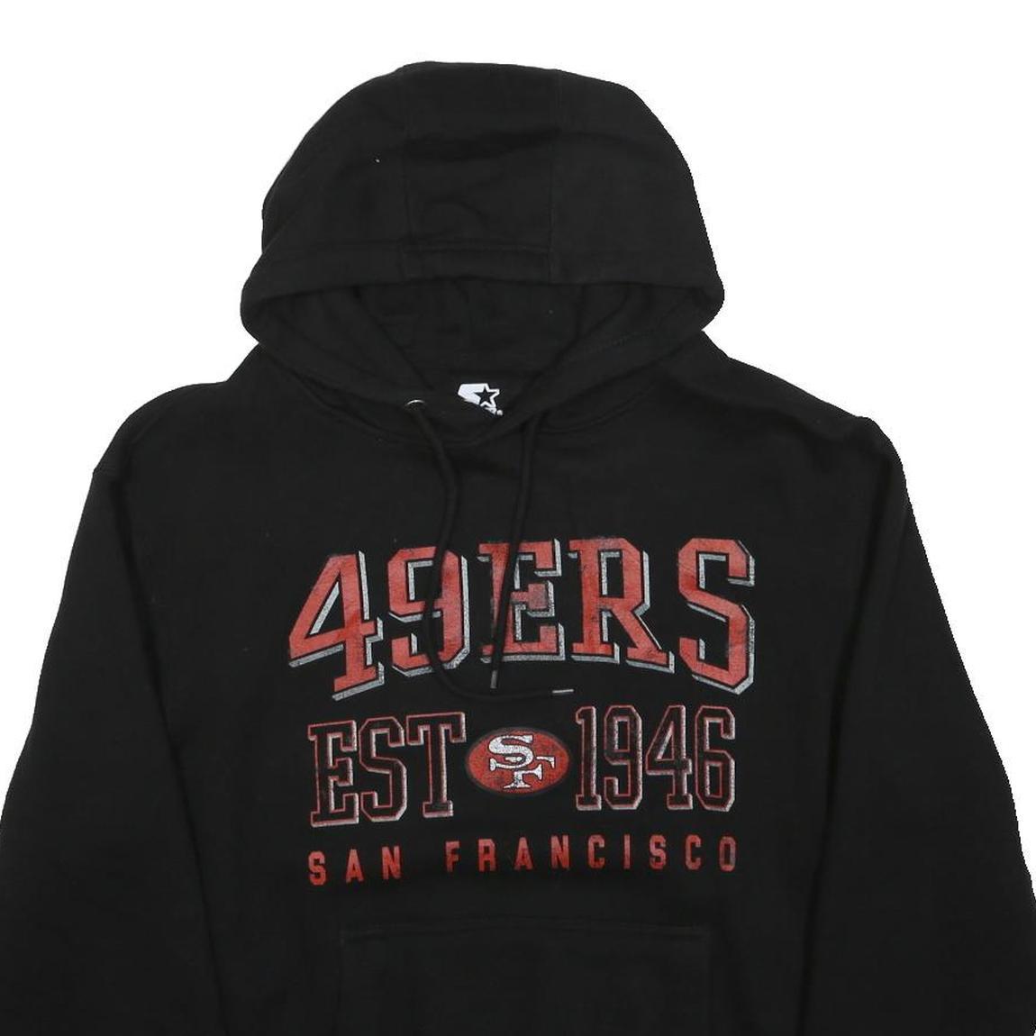 STARTER Mens Black San Francisco 49ers Pullover Hoodie M NFL Fanwear Sportswear