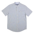 TOMMY HILFIGER Mens Blue Button-Down Short Sleeve Shirt S Cotton Classic Fit