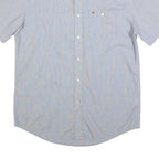 TOMMY HILFIGER Mens Blue Button-Down Short Sleeve Shirt S Cotton Classic Fit