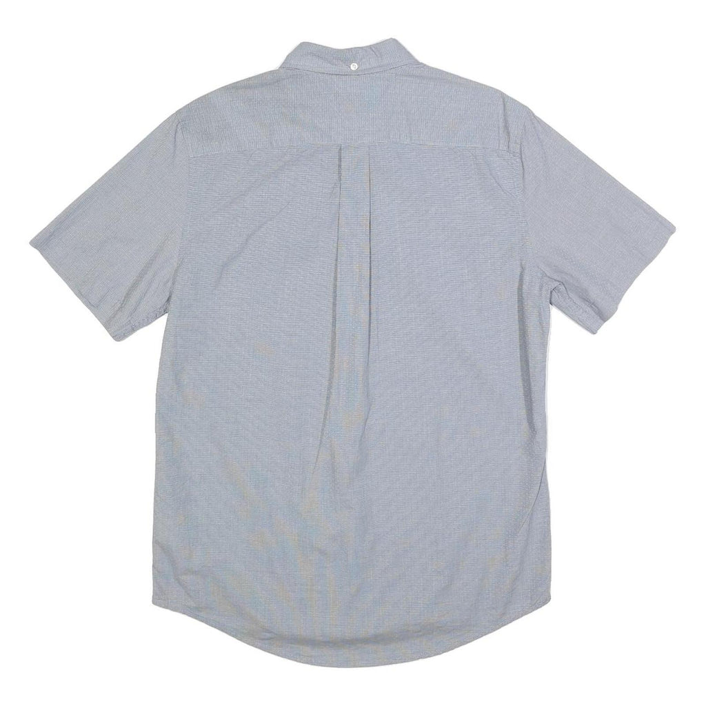 TOMMY HILFIGER Mens Blue Button-Down Short Sleeve Shirt S Cotton Classic Fit