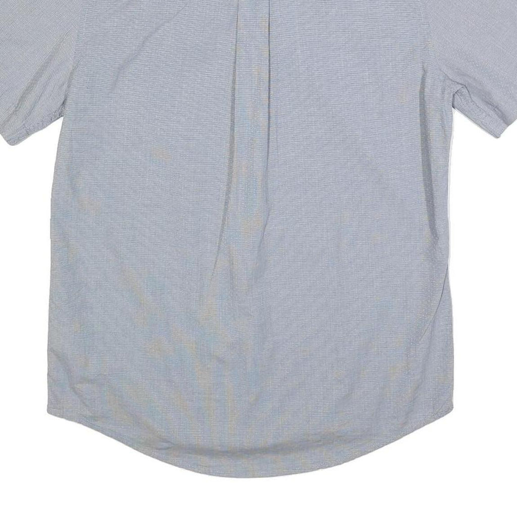 TOMMY HILFIGER Mens Blue Button-Down Short Sleeve Shirt S Cotton Classic Fit