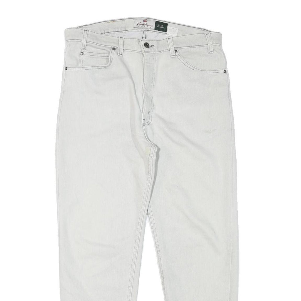 LEVI'S Mens Jeans White Regular Straight Denim W35 L29 Classic Cotton Blend Zip