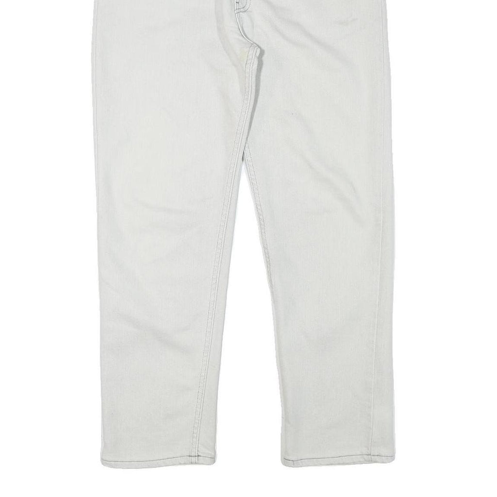 LEVI'S Mens Jeans White Regular Straight Denim W35 L29 Classic Cotton Blend Zip