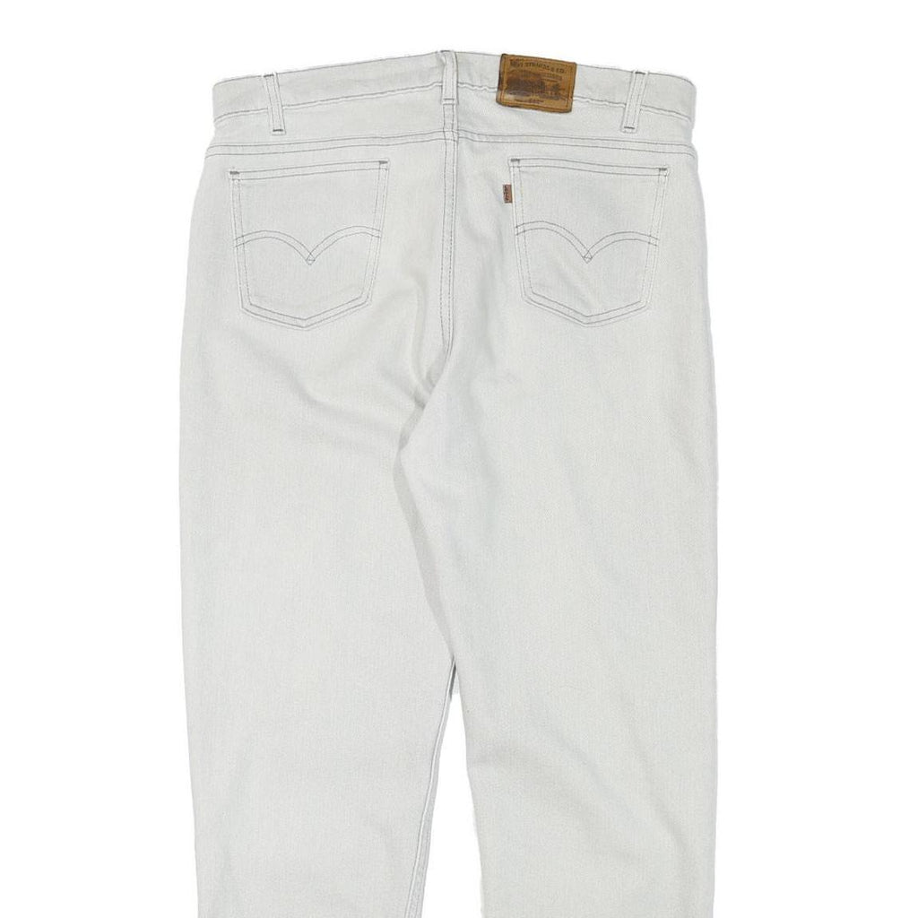 LEVI'S Mens Jeans White Regular Straight Denim W35 L29 Classic Cotton Blend Zip