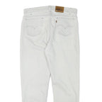 LEVI'S Mens Jeans White Regular Straight Denim W35 L29 Classic Cotton Blend Zip