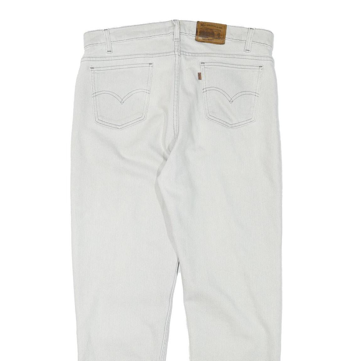 LEVI'S Mens Jeans White Regular Straight Denim W35 L29 Classic Cotton Blend Zip