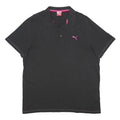 PUMA Mens Black & Pink Polo Shirt 2XL Cotton Short Sleeve Basic Sporty