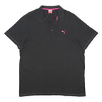 PUMA Mens Black & Pink Polo Shirt 2XL Cotton Short Sleeve Basic Sporty