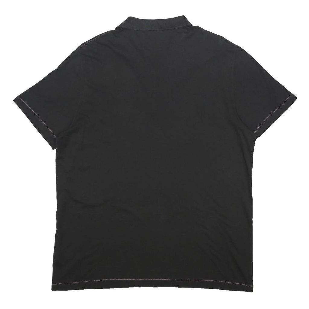 PUMA Mens Black & Pink Polo Shirt 2XL Cotton Short Sleeve Basic Sporty