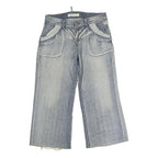 UPSET JEANS Mens Relaxed Wide-Leg Denim Light W36 L30 Distressed Cotton Zip