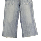 UPSET JEANS Mens Relaxed Wide-Leg Denim Light W36 L30 Distressed Cotton Zip