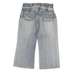 UPSET JEANS Mens Relaxed Wide-Leg Denim Light W36 L30 Distressed Cotton Zip