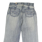 UPSET JEANS Mens Relaxed Wide-Leg Denim Light W36 L30 Distressed Cotton Zip