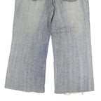 UPSET JEANS Mens Relaxed Wide-Leg Denim Light W36 L30 Distressed Cotton Zip