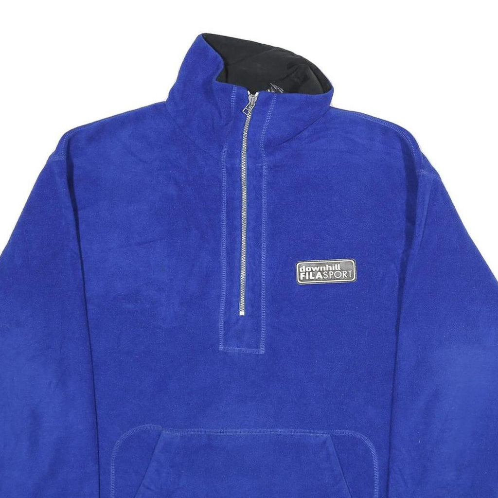 FILA Mens Blue Polyester Pullover Plain Crew Neck Regular L Jumper Sport