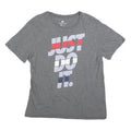 NIKE Mens Grey Just Do It Graphic T-Shirt L Short Sleeve Crew Neck Cotton Blend