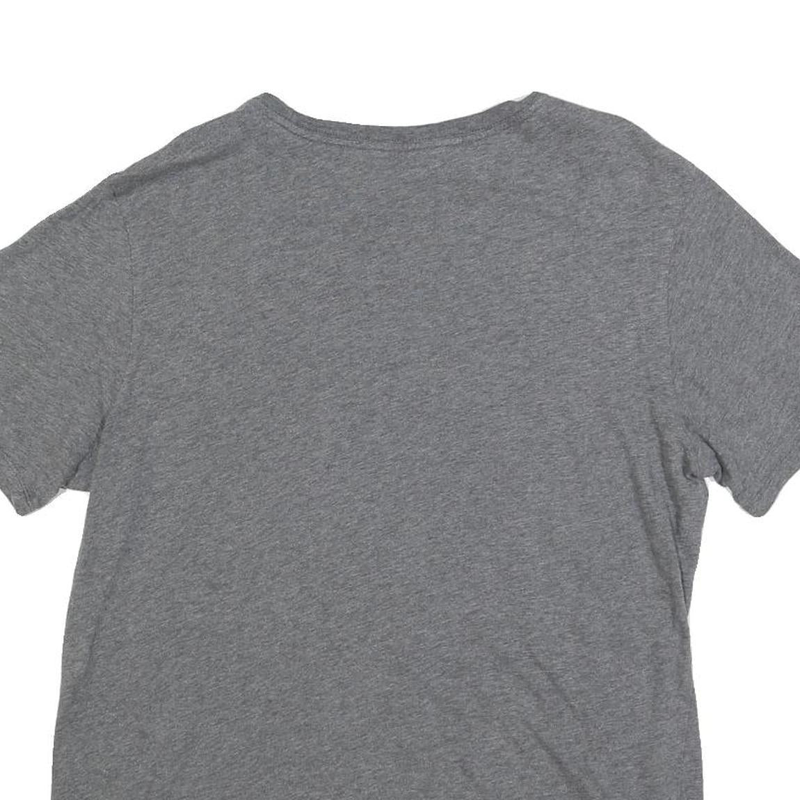 NIKE Mens Grey Just Do It Graphic T-Shirt L Short Sleeve Crew Neck Cotton Blend