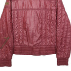 JUST CAVALLI Womens Red Quilted Jacket S Polyester Blend Zip Casual Stylish