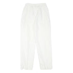 NR1 Womens Cotton Blend White Relaxed Trousers W24 L28 Casual Zip Closure