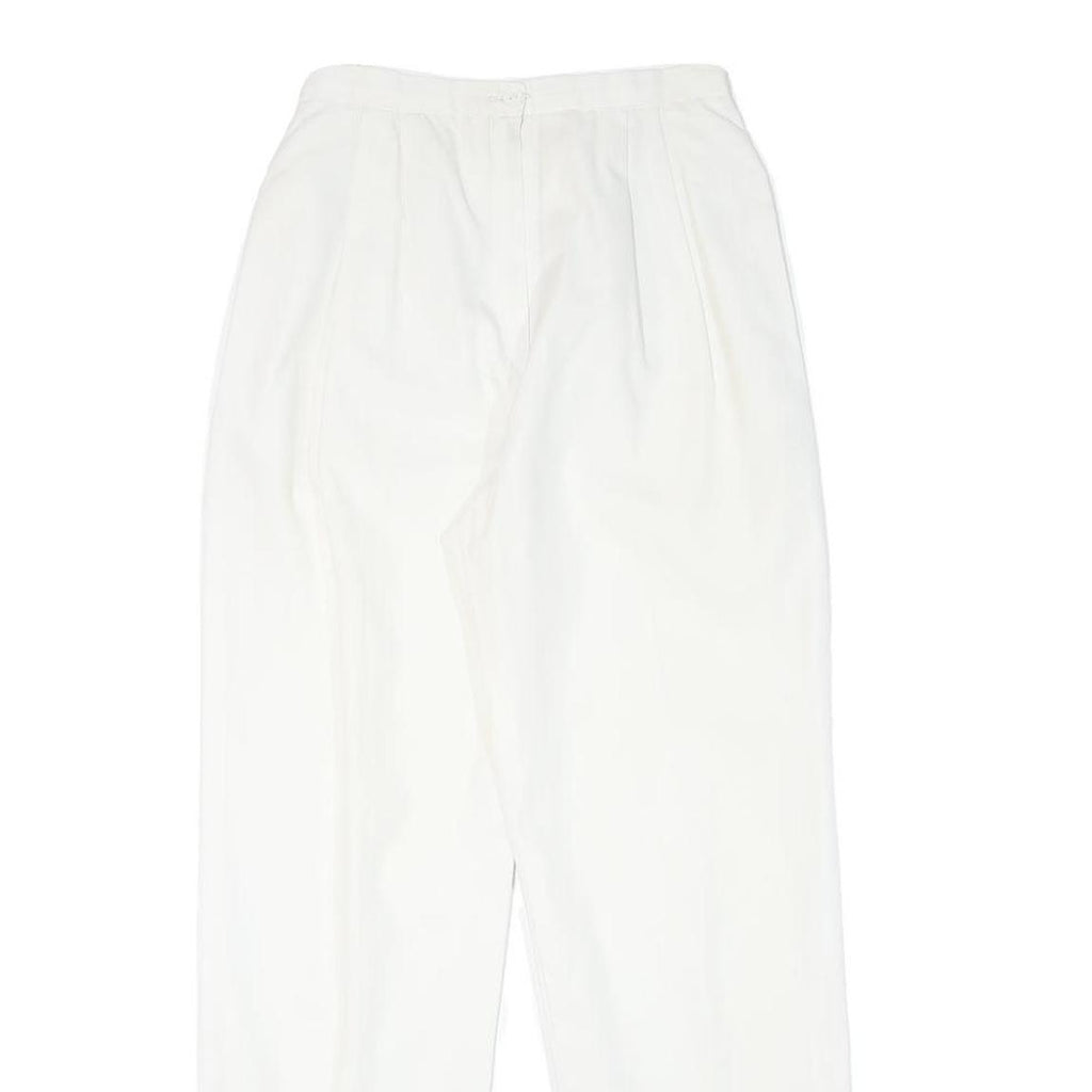 NR1 Womens Cotton Blend White Relaxed Trousers W24 L28 Casual Zip Closure